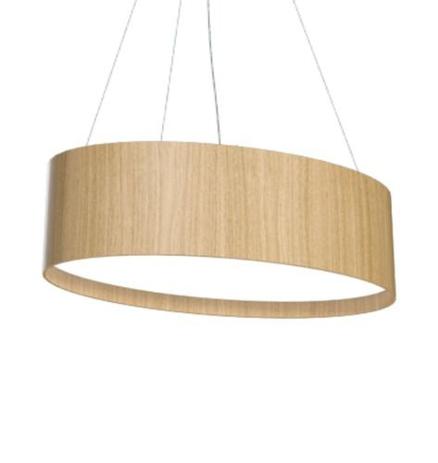 Lustre Pendente Oval 78cm em Acrílico e Madeira Louro Freijó - Foxlustres Menor preço em Lustre Pendente Oval 78cm em Acrílico e Madeira Louro Freijó - Foxlustres