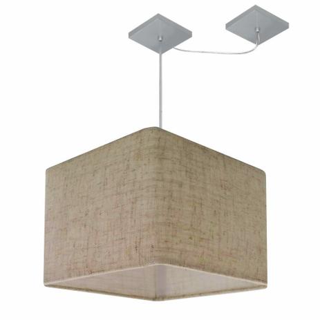 Lustre Pendente Quad C/ Desvio Md-4268 Cupula Tecido 30/35x35cm Rustico Bege - Vivare iluminação Menor preço em Lustre Pendente Quad C/ Desvio Md-4268 Cupula Tecido 30/35x35cm Rustico Bege - Vivare iluminação