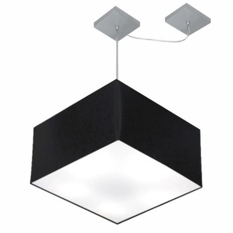 Lustre Pendente Quad C/ Desvio Md-4271 Cupula Tecido 30/40x40cm Preto - Vivare iluminação Menor preço em Lustre Pendente Quad C/ Desvio Md-4271 Cupula Tecido 30/40x40cm Preto - Vivare iluminação