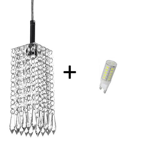 Lustre Pendente Quadrado Clearcrillic Cristal Acrílico com Lâmpadas 6000K (Branca Fria) - Marryluz Menor preço em Lustre Pendente Quadrado Clearcrillic Cristal Acrílico com Lâmpadas 6000K (Branca Fria) - Marryluz
