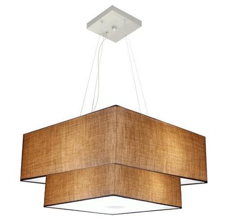 Lustre Pendente Quadrado Duplo Md-4083 Cupula Tecido 25/70x50cm Palha / Palha - Vivare iluminação Menor preço em Lustre Pendente Quadrado Duplo Md-4083 Cupula Tecido 25/70x50cm Palha / Palha - Vivare iluminação
