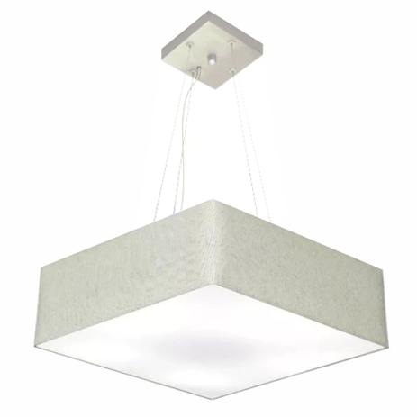 Lustre Pendente Quadrado Md-4032 Cupula Tecido 15/50x50cm Rustico Cinza - Vivare iluminação é boa?