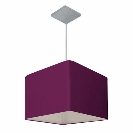 Lustre Pendente Quadrado Md-4059 Cupula Tecido 21/35x35cm Roxo - Vivare iluminação é boa?