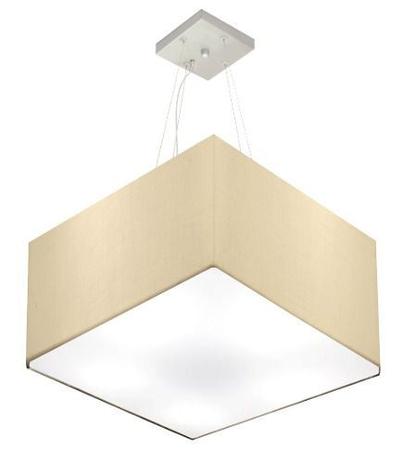 Lustre Pendente Quadrado Md-4075 Cupula Tecido 30/50x50cm Algodao Cru - Vivare iluminação Menor preço em Lustre Pendente Quadrado Md-4075 Cupula Tecido 30/50x50cm Algodao Cru - Vivare iluminação