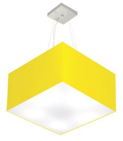 Lustre Pendente Quadrado Md-4075 Cupula Tecido 30/50x50cm Amarelo - Vivare iluminação Menor preço em Lustre Pendente Quadrado Md-4075 Cupula Tecido 30/50x50cm Amarelo - Vivare iluminação