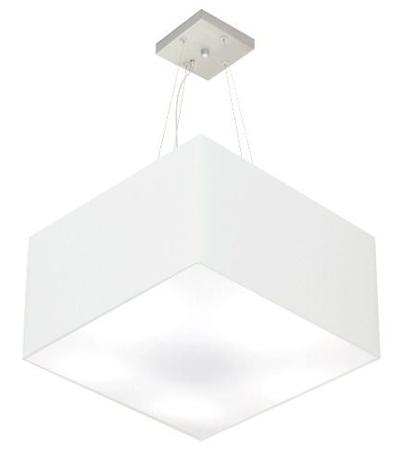 Lustre Pendente Quadrado Md-4075 Cupula Tecido 30/50x50cm Branco - Vivare iluminação Menor preço em Lustre Pendente Quadrado Md-4075 Cupula Tecido 30/50x50cm Branco - Vivare iluminação