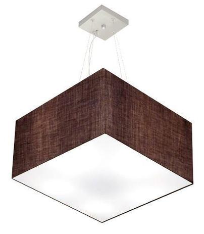 Lustre Pendente Quadrado Md-4075 Cupula Tecido 30/50x50cm Cafe - Vivare iluminação é boa?
