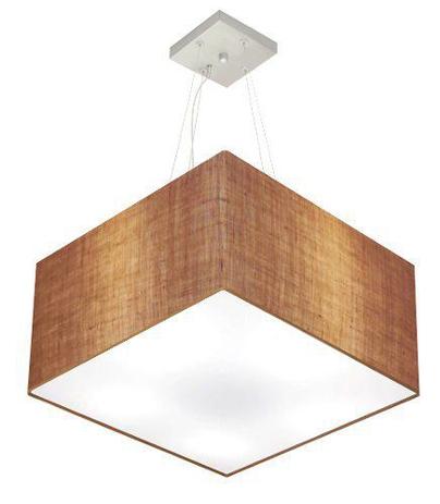 Lustre Pendente Quadrado Md-4075 Cupula Tecido 30/50x50cm Palha - Vivare iluminação Menor preço em Lustre Pendente Quadrado Md-4075 Cupula Tecido 30/50x50cm Palha - Vivare iluminação