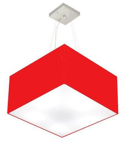 Lustre Pendente Quadrado Md-4077 Cupula Tecido 30/50x50cm Vermelho - Vivare iluminação é boa?