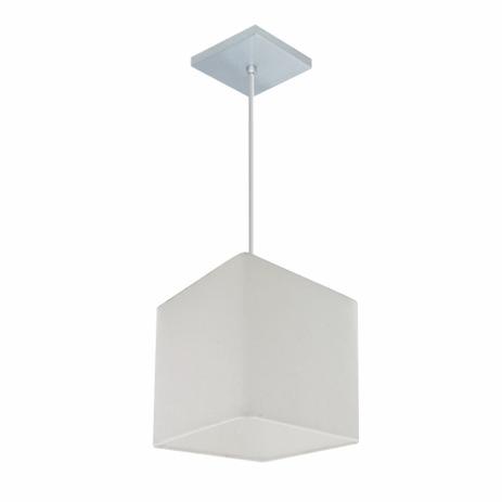 Lustre Pendente Quadrado MD-4224 Cupula Tecido 16/16x16cm Branco - Vivare iluminação Menor preço em Lustre Pendente Quadrado MD-4224 Cupula Tecido 16/16x16cm Branco - Vivare iluminação