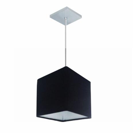Lustre Pendente Quadrado MD-4224 Cupula Tecido 16/16x16cm Preto - Vivare iluminação Menor preço em Lustre Pendente Quadrado MD-4224 Cupula Tecido 16/16x16cm Preto - Vivare iluminação