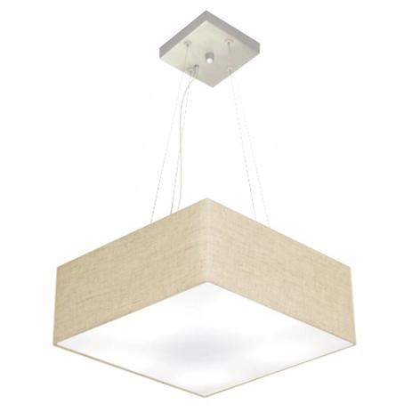 Lustre Pendente Quadrado Vivare Md-4194 Cúpula Tecido 12/40x40cm - Vivare iluminação Menor preço em Lustre Pendente Quadrado Vivare Md-4194 Cúpula Tecido 12/40x40cm - Vivare iluminação