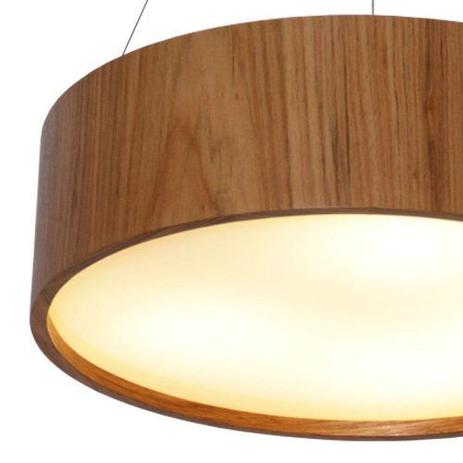 Lustre Pendente Redondo Cilíndrico 40x16cm Em Madeira e Acrílico - Foxlustres Menor preço em Lustre Pendente Redondo Cilíndrico 40x16cm Em Madeira e Acrílico - Foxlustres
