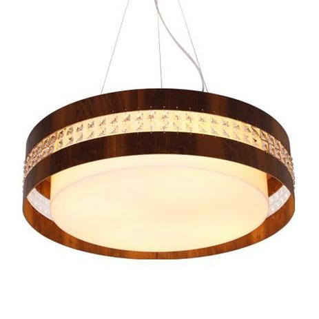 Lustre Pendente Redondo Madeira e Cristal Alt: 15cm x Comp: 4cm - Accord 1104c Menor preço em Lustre Pendente Redondo Madeira e Cristal Alt: 15cm x Comp: 4cm - Accord 1104c