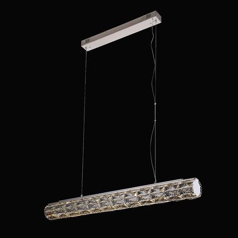 Lustre Pendente Retangular Cristal LED 3000K 22W Bivolt 76cm - DCD00308 - Dinamica Menor preço em Lustre Pendente Retangular Cristal LED 3000K 22W Bivolt 76cm - DCD00308 - Dinamica