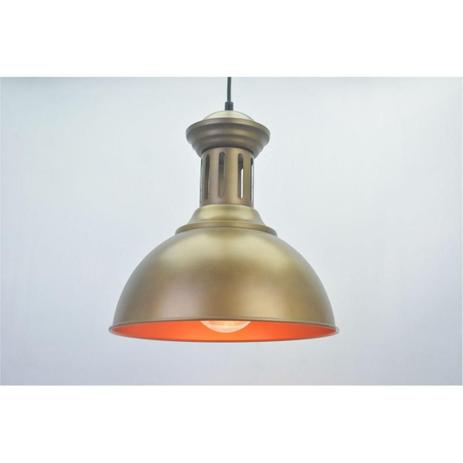 Lustre Pendente Retro Industrial VIII Metal Dourado Pelegrin PEL-050 Menor preço em Lustre Pendente Retro Industrial VIII Metal Dourado Pelegrin PEL-050