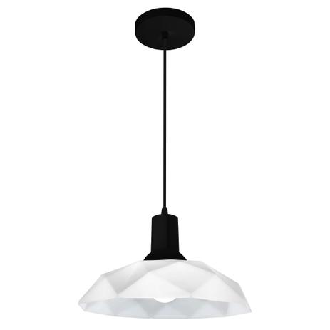 Lustre Pendente Sides 28cm Led Polipropileno Bivolt Branco C/ Preto - Startec Menor preço em Lustre Pendente Sides 28cm Led Polipropileno Bivolt Branco C/ Preto - Startec