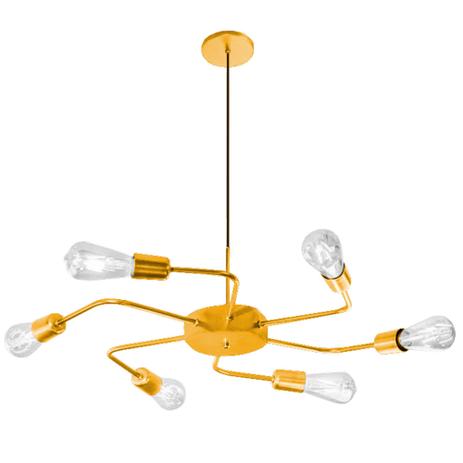 Lustre Pendente Sputnik Moderno Abstrato Curvo - Mundial Luz Menor preço em Lustre Pendente Sputnik Moderno Abstrato Curvo - Mundial Luz