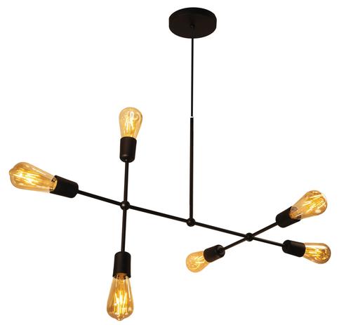 Lustre Pendente Sputnik Preto Assimétrico Gun Fio Regulável - E-LED BRASIL Menor preço em Lustre Pendente Sputnik Preto Assimétrico Gun Fio Regulável - E-LED BRASIL