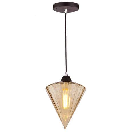 Lustre Pendente Taschibra Cúpula de Vidro TD 3004 Âmbar Menor preço em Lustre Pendente Taschibra Cúpula de Vidro TD 3004 Âmbar