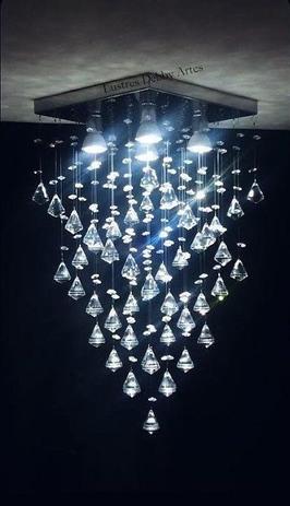 Lustre Plafon de Cristal Legítimo - Pião - Base Fina 30x30x60 - Debby Artes - Lustres Debby Artes Menor preço em Lustre Plafon de Cristal Legítimo - Pião - Base Fina 30x30x60 - Debby Artes - Lustres Debby Artes