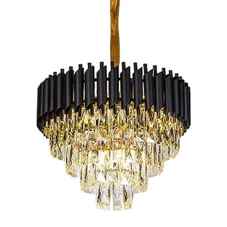 Lustre redondo cristal k9 de inox polido decoração sala cozinha bivolt black preto e dourado penden - Guardian Menor preço em Lustre redondo cristal k9 de inox polido decoração sala cozinha bivolt black preto e dourado penden - Guardian