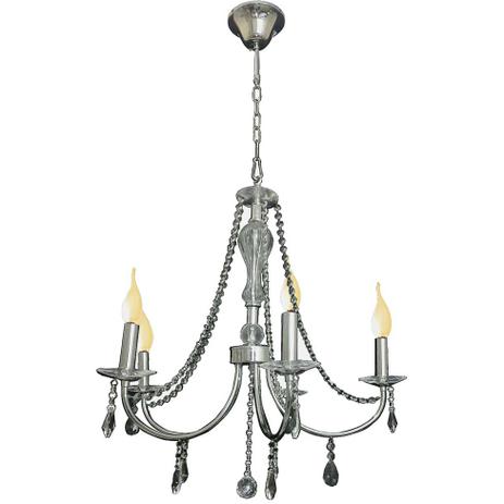 Lustre Sabará Aço Cromado 60Cm E-14 5 Lâmpadas Max 60W - Home line Menor preço em Lustre Sabará Aço Cromado 60Cm E-14 5 Lâmpadas Max 60W - Home line