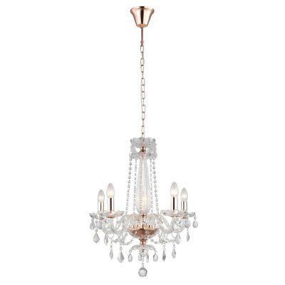 Lustre tyene rosê e transparente ø54x63cm bella jf305 - Bella iluminação é boa?