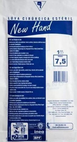 Luva Cirúrgica Estéril Látex 7,5 (Par) - New Hand Menor preço em Luva Cirúrgica Estéril Látex 7,5 (Par) - New Hand
