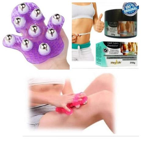 Luva com Esferas Massageadoras + Gel Redutor de Medidas - Diversos Menor preço em Luva com Esferas Massageadoras + Gel Redutor de Medidas - Diversos