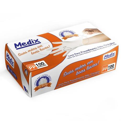 Luva de Latex para Procedimento c/Pó Tam. PP C/100 un. Medix Menor preço em Luva de Latex para Procedimento c/Pó Tam. PP C/100 un. Medix