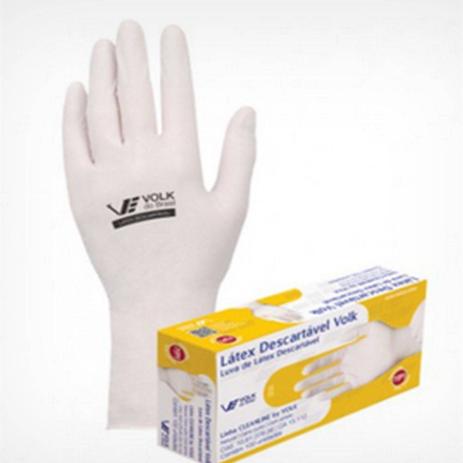 Luva de Latex Volk com Amido Médio - Contém 100 Menor preço em Luva de Latex Volk com Amido Médio - Contém 100