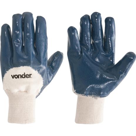 Luva de malha com borracha nitrílica azul - Vonder Menor preço em Luva de malha com borracha nitrílica azul - Vonder