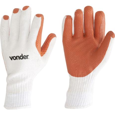 Luva de malha com látex laranja - Vonder Menor preço em Luva de malha com látex laranja - Vonder