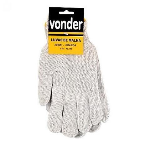Luva de malha punho elástico 4 fios (Branco) - Vonder Menor preço em Luva de malha punho elástico 4 fios (Branco) - Vonder