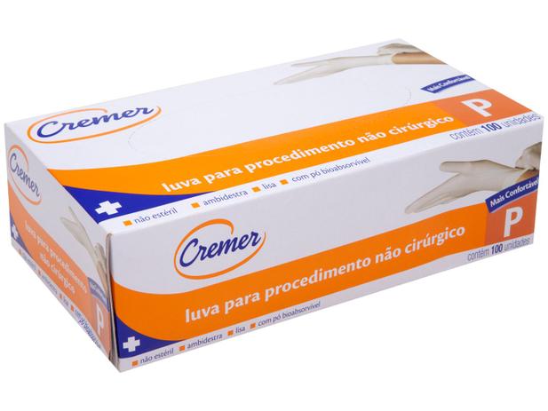 Luva de Procedimento Látex Não Cirúrgico Cremer - com Pó P 100 Unidades Menor preço em Luva de Procedimento Látex Não Cirúrgico Cremer - com Pó P 100 Unidades