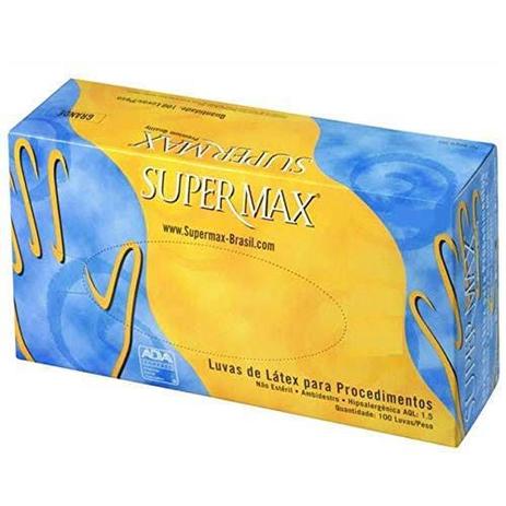 Luva de procedimento latex tamanho pp supermax 100 unids Menor preço em Luva de procedimento latex tamanho pp supermax 100 unids