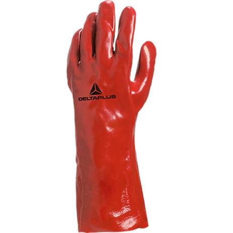 Luva de pvc lisa com forro de algodão 35 cm vermelha - Delta plus Menor preço em Luva de pvc lisa com forro de algodão 35 cm vermelha - Delta plus