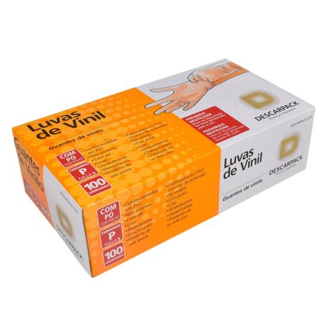 LUVA DE VINIL COM PO DESCARPACK - Tamanho P Menor preço em LUVA DE VINIL COM PO DESCARPACK - Tamanho P