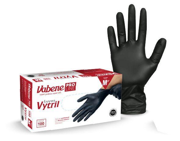 Luva Descartável Vinil e Nitrilo Vytril Vabene Preta c/100 Média Menor preço em Luva Descartável Vinil e Nitrilo Vytril Vabene Preta c/100 Média