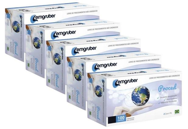 Luva Latéx Descartável (kit Com 5 Caixas) - Tam G - Lemgruber Menor preço em Luva Latéx Descartável (kit Com 5 Caixas) - Tam G - Lemgruber