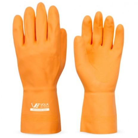 Luva Látex Laranja Reforçada Tam 8 (M) - Volk Menor preço em Luva Látex Laranja Reforçada Tam 8 (M) - Volk