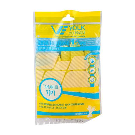 Luva Latex Volk Multiuso Tamanho P Amarela 2 Und - Volk Do Brasil Menor preço em Luva Latex Volk Multiuso Tamanho P Amarela 2 Und - Volk Do Brasil