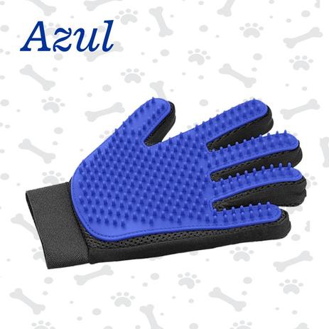 Luva Massageadora Silicone Tira Pelos PET - Azul Esquerda - Truetouch Menor preço em Luva Massageadora Silicone Tira Pelos PET - Azul Esquerda - Truetouch