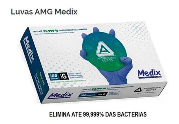 Luva nitrilica azul amg medix 100un Menor preço em Luva nitrilica azul amg medix 100un
