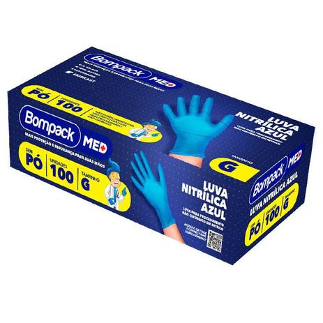 Luva Nitrílica Azul Sem Pó Tam G Com 100 Unid - Vendasshop utensílios limpeza é boa?