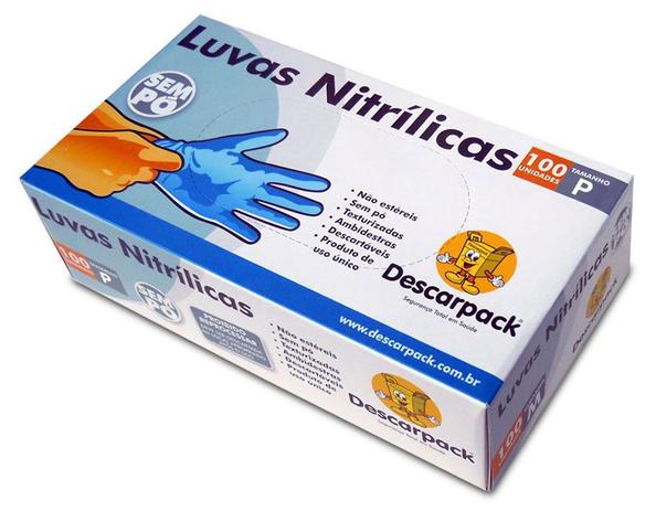 Luva Nitrílica Azul Sem Pó Tam. P c/100 Un. Descarpack Menor preço em Luva Nitrílica Azul Sem Pó Tam. P c/100 Un. Descarpack