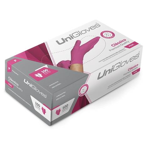 Luva nitrílica pink premium quality unigloves - p Menor preço em Luva nitrílica pink premium quality unigloves - p