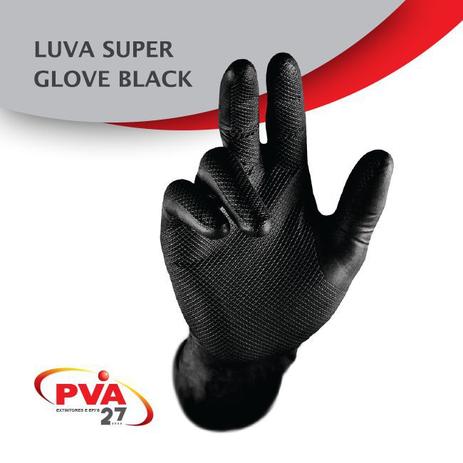 Luva Nitrílica Preta Super Glove Ca 38645 - Super Safety