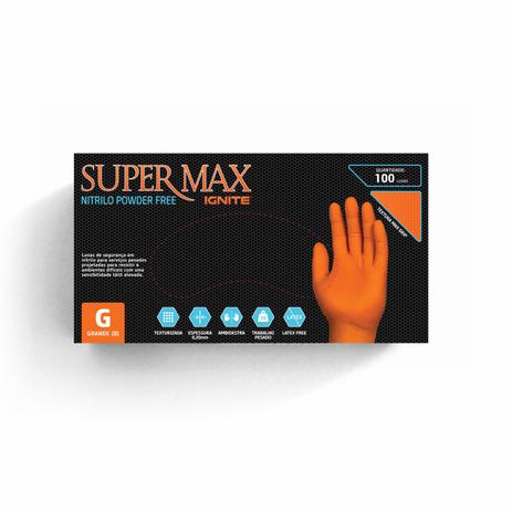 Luva para procedimento Indústrial Laranja sem pó XG - NITRILO  Igneti Supermax Orange é boa?